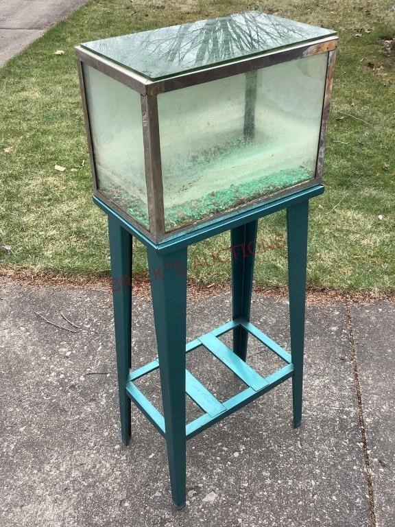 Vintage Fish Tank on Metal Stand