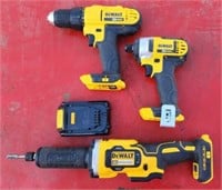 (X) (3) DeWalt Hand Tools w/Battery