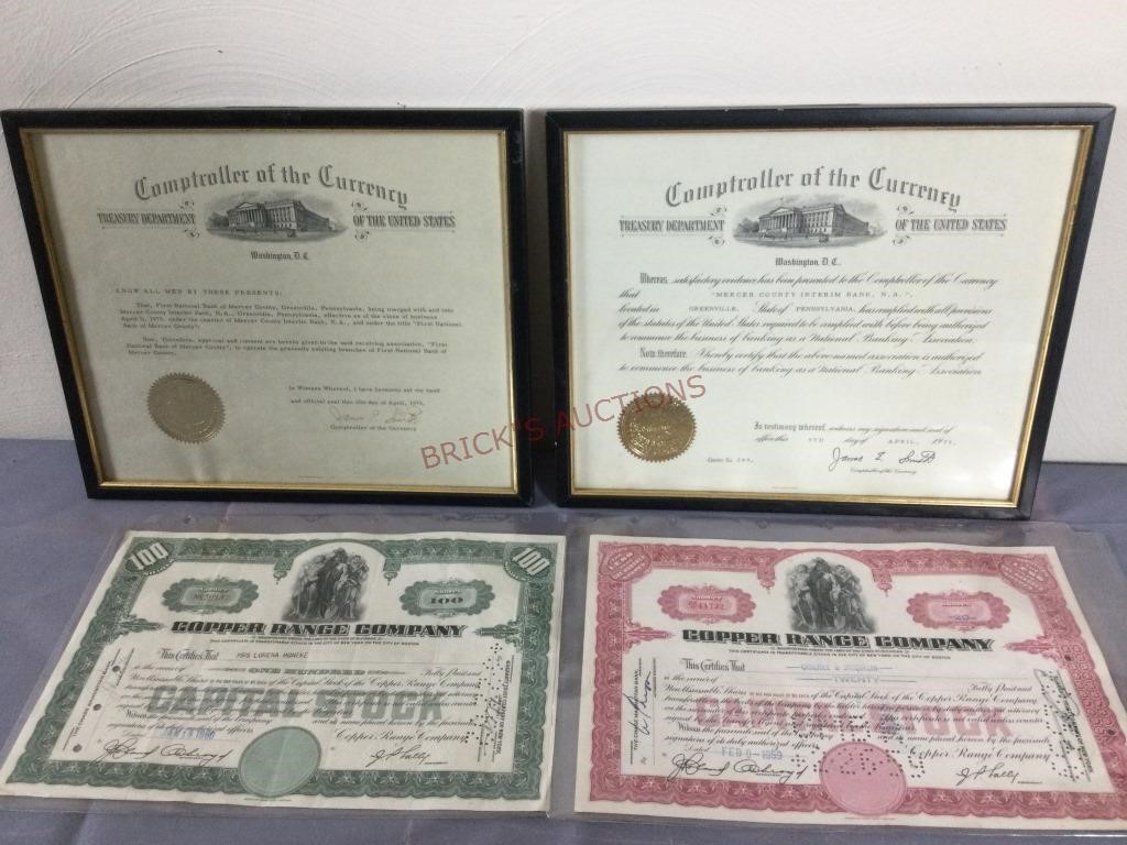 Comptroller of the Currency Certificates & More