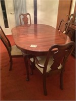 Solid wood Table w/ 6 chairs, and 2 filler
