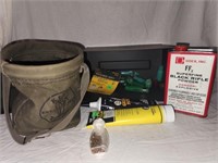 Military cartridge box with rifle powder and more
