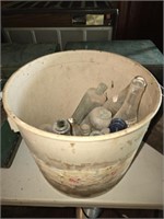 Bucket with collector bottles