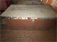 Metal trunk with contents