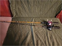 Two fishing reels and rods