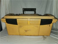Vintage tool box with misc tools and more