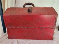 Large metal toolbox with misc tools and more