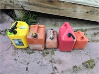 Lot of 5 gas jugs