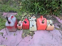 Estate lot of gas jugs