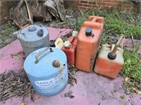 Estate lot of gas jugs