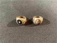 2 Vintage 10 K Gold Rings,12.8 Grams