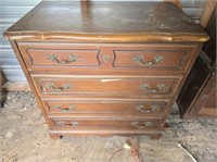 4 drawer wood nightstand as is