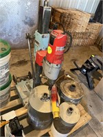 Milwaukee Concrete Core Drill w/Stand, Drums & Dia