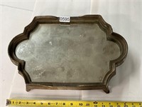 Silver tray with mirror