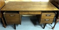 Walnut Danish Modern Style Kneehole Desk