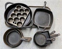 Lot of Griswold, Lodge, & Other Cast Iron Pans