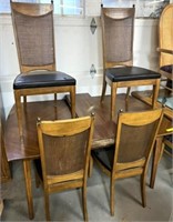 Walnut Dining Table w/ 4 Chairs & 2 Leaves