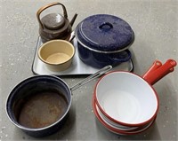 Lot of Vintage Agateware Pots & Pans