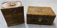 Lot of 2 Oriental Trinket Boxes