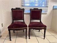 Antique Eastlake Chairs Velvet