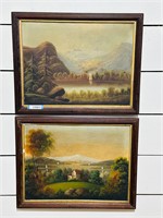 (2) Early Oil Paintings on Canvas - O/C