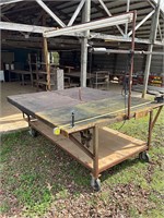 80 x 96 rolling work table with light
