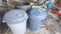 4 trash cans