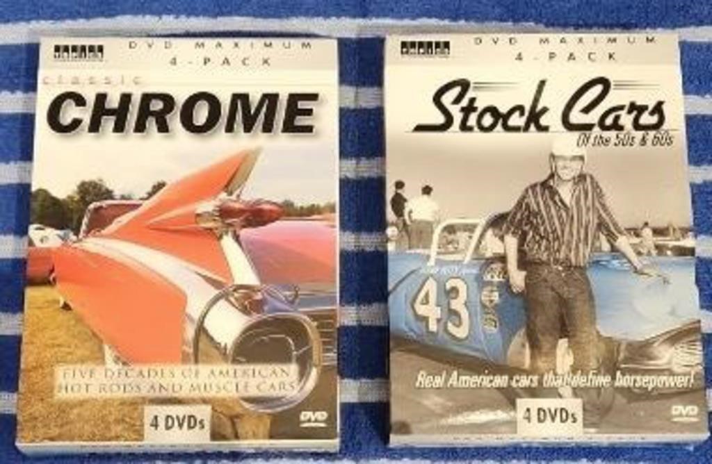 (4 DVD's each) Classic Chrome & Stock Cars of the
