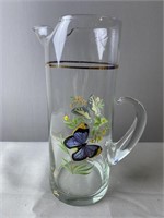 Glass Martini Pitcher With Gold Trim And