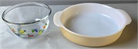 8'' Fire King  Round  Bakeware & Ah Mixing Bowl