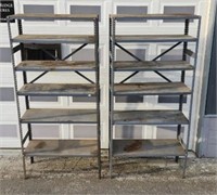 (2) 5 Tier Metal Shelves