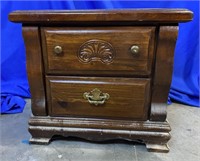 Vintage Wood Night Stand Side Table With Drawers