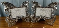 2 Metal Butterfly Picture Frames