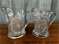 2 Pressed Glass Vintage Creamers