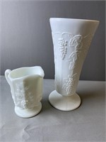 Colony Harvest Grape Pattern Milk Glass