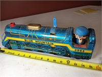 15" Modern Toy Blue Mountain Tin Train