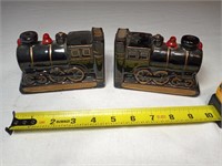 VTG Ceramic Train Bookends From Japan