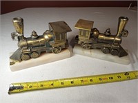 Brass & Marble Locomotive Bookends