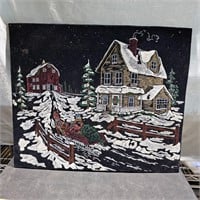 Hand painted felt picture