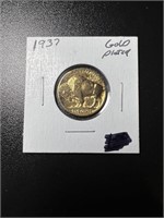 1937 Gold Plated Buffalo