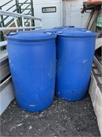 2 blue barrels