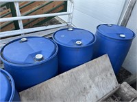 3 blue barrels