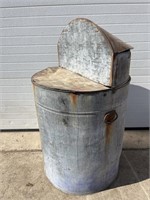 Vintage galvanized man cave parts washer