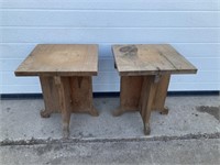 Two wood stools