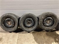 3 tires on rims