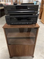 Entertainment stand w/ Technics compact 5 disc