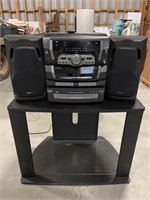 Emerson stereo, speakers & stand