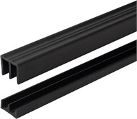 4 Ft. Long Black Plastic Sliding Door Track Set