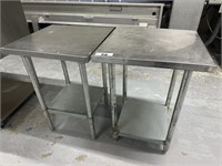 2 S/S Top Set Down Benches Approx 750mm x 750mm