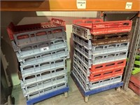14 Plastic Bakers Storage Trays & Mobile Trolley