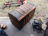 huge antique dome top trunk with insert